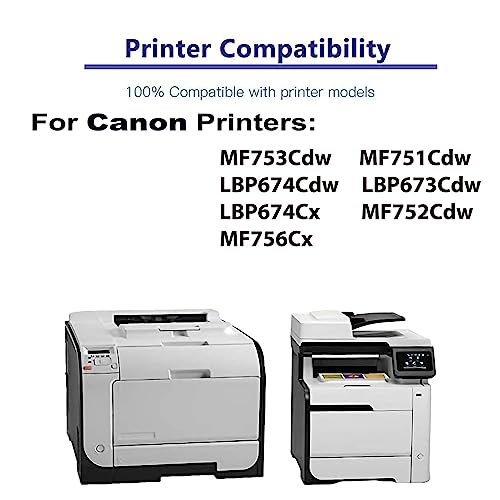4-Pack (BK+C+Y+M) Compatible LBP673Cdw LBP674Cx MF752Cdw MF756Cx Printer Toner Cartridge High Capacity Replacement for Canon CRG-069H CRG069H (5098C001+ 5097C001+ 5095C001+ 5096C001) Toner Cartridge