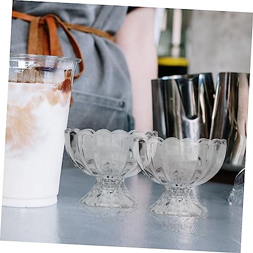 Yardwe 5pcs Pudding Glass Clear Coffee Cups with Lids Measuring Cup Glass Beer Can Glass Salad Bowl Trifle Bowl Decorativ Dessert Cups Drinks Cup Juice Cup Classic Pudding Cup Glass Food