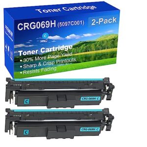 2-pack (cyan) compatible high yield crg-069h crg069h (5097c001) laser printer toner cartridge used for canon mf753cdw mf751cdw lbp674cdw lbp673cdw lbp674cx mf752cdw mf756cx printer