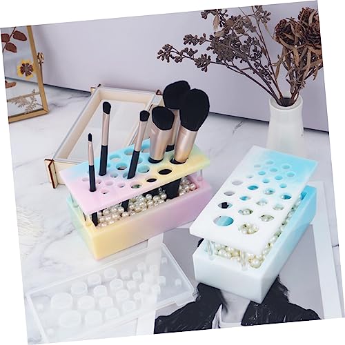 Didiseaon 1 Set Cosmetic Box Mold Silicone Hair Scrubber Mold Resin Molds Candle Molds Resin Jewelry Tray Mold Hand Molds Silicone Makeup Applicator DIY Handmade Mold Desktop Ornament Mold