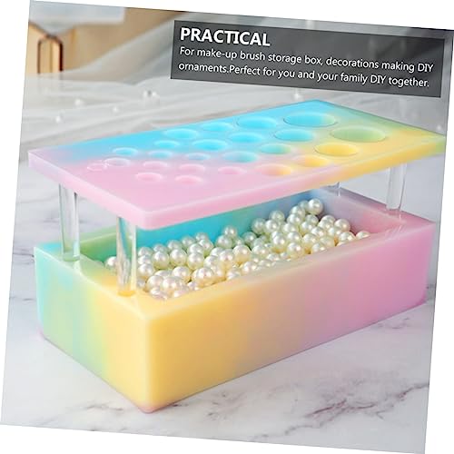 Didiseaon 1 Set Cosmetic Box Mold Silicone Hair Scrubber Mold Resin Molds Candle Molds Resin Jewelry Tray Mold Hand Molds Silicone Makeup Applicator DIY Handmade Mold Desktop Ornament Mold