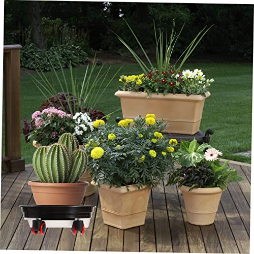 YARNOW 1pc Flower Pot Tray Planter Outdoor L Brackets Heavy Duty Outdoor Pots for Plants Plant Caster Wheels Plastic Plant Caddy Plant Container Tray Flower Pot Moving Tray Plant Pot Tray