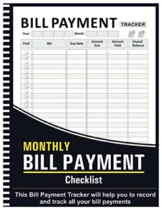 bill tracker notebook: monthly bill organizer & planner for budgeting financial, finance & payments checklist organizer - 8.5" x 11" 100 pages