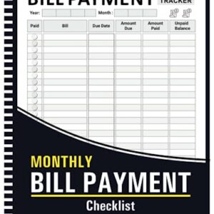 Bill Tracker Notebook: Monthly Bill Organizer & Planner for Budgeting Financial, Finance & Payments Checklist Organizer - 8.5" x 11" 100 Pages