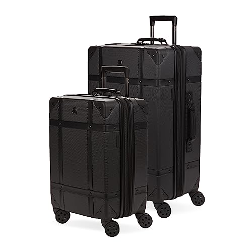 SwissGear 7739 Hardside Luggage Trunk with Spinner Wheels, Black, 2-Piece Set (19/26)