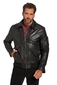 jp 1880 menswear premium leather jacket, leather, finest lamb nappa leather, shirt collar, metal zip, large pockets black xxxxxx-large 820698100