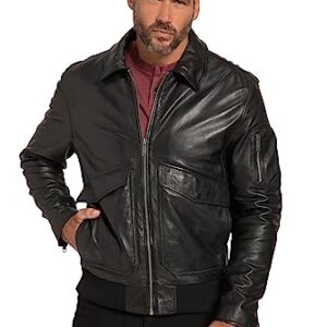 JP 1880 Menswear Premium leather jacket, leather, finest lamb nappa leather, shirt collar, metal zip, large pockets black XXXXXX-Large 820698100