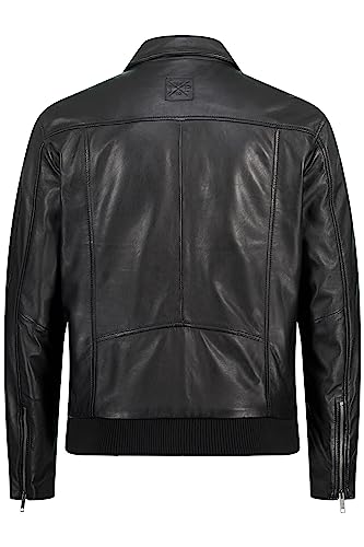 JP 1880 Menswear Premium leather jacket, leather, finest lamb nappa leather, shirt collar, metal zip, large pockets black XXXXXX-Large 820698100