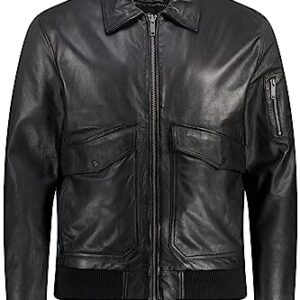 JP 1880 Menswear Premium leather jacket, leather, finest lamb nappa leather, shirt collar, metal zip, large pockets black XXXXXX-Large 820698100