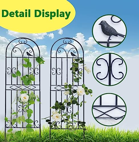 Garden Trellis 1 Pack Large Size Heavy Duty Rustproof Wall Trellis for Climbing Plants Outdoor Metal Decoration Large Trellis for Potted Plants Support Trellis for Roses Vegetable Vines Black (Color