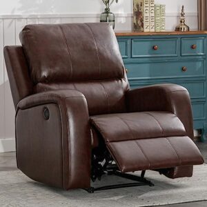 anjhome power recliner chairs, electric leather recliners with usb charge port and upholstered seat, heavy duty electric reclining sofa for living room bedroom (brown)