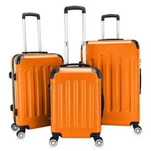 sealamb hard shell travel luggage suitcase sets 3 piece, lightweight durable hardside luggage sets, carry on luggage sets with tsa lock & spinner wheels