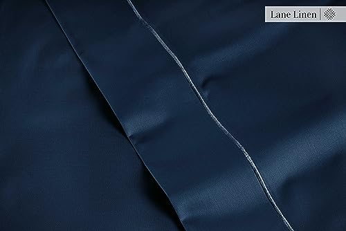 LANE LINEN 100% Egyptian Cotton Bed Sheets - 1000 Thread Count 4-Piece King Sheets Set, Long Staple Cotton Bedding Sheets, Sateen Weave, Luxury Hotel Sheets, Fits Upto 16" Mattress - Estate Blue