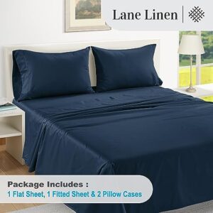 LANE LINEN 100% Egyptian Cotton Bed Sheets - 1000 Thread Count 4-Piece King Sheets Set, Long Staple Cotton Bedding Sheets, Sateen Weave, Luxury Hotel Sheets, Fits Upto 16" Mattress - Estate Blue