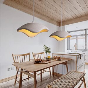 JUTHTBO 11.8in Pendant Light Fixtures，Modern Japanese Lamp for Room Lighting in Resin Materials，Concrete Pendant Light，Wabi-sabi Pendant Lights，lamparas colgantes for Dining Room