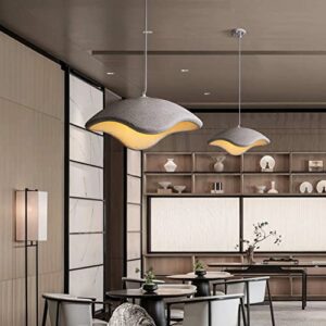 JUTHTBO 11.8in Pendant Light Fixtures，Modern Japanese Lamp for Room Lighting in Resin Materials，Concrete Pendant Light，Wabi-sabi Pendant Lights，lamparas colgantes for Dining Room