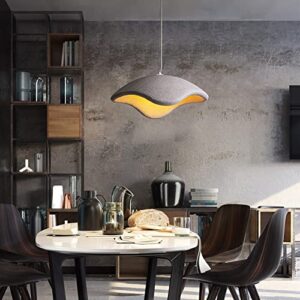 JUTHTBO 11.8in Pendant Light Fixtures，Modern Japanese Lamp for Room Lighting in Resin Materials，Concrete Pendant Light，Wabi-sabi Pendant Lights，lamparas colgantes for Dining Room