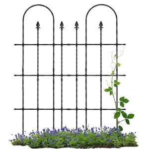 black garden flower trellis for climbing plants, outdoor decorative fence , lawn patio and wall decor screen, for vines, flowers, rose, ivy , pea, tomato, clematis ( color : a-black , size : 210cm/82.