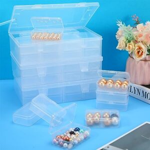 39 pack Clear Plastic Storage Cases Small Beads Organizer Container Transparent Boxes with Hinged Lid for Small Items with Hinged Lid and Rectangle Clear Craft Supply Cases (3.35 x 2.17 x 0.98 Inches)