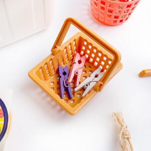 23 Pcs Miniature Laundry Room Furniture Accessories, Mini Washing Machine Drying Rack Iron and Ironing Table Storage Basket Towel Clothes Pins Clips for Mini House Laundry Life Scene Decor