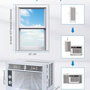 Garvee 5,000 BTU Window Mounted Air Conditioner - Efficient Cooling Small Window AC Unit with Easy-to-Use Mechanical Controls and Washable Filter, Cool up to 150 Sq.Ft., 110-115V, White