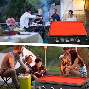 28 inch Griddle Cover, Griddle Mat for Blackstone Grill, 28" Silicone Protective Buddy Mat Cover, Heavy Duty Waterproof for Any Blackstone Griddle Outdoor Cooking & BBQ -Orange