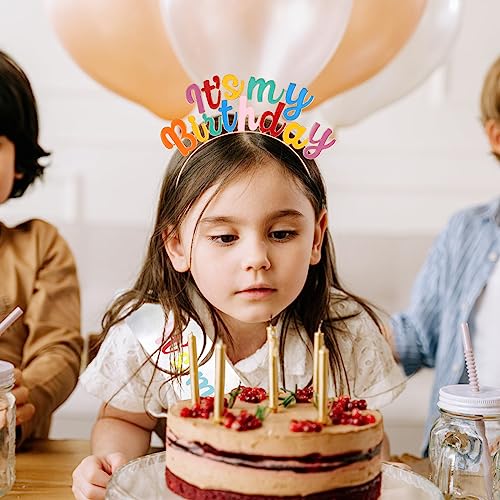 Araluky Happy Birthday Crowns for Women IT'S MY BIRTHDAY Alloy Headband with Its My Birthday Sash and Tiara for Women Rainbow Birthday Headband Tiaras for Women Girls Parties Favors Gift (Rainbow)