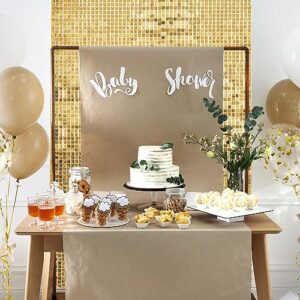 Ayfjovs 49PCS Light Gold Shimmer Wall Backdrop Panel, Shiny Champagne Shimmer Wall Backdrop, Glitter Wall for Birthday, Wedding, Engagement, Receptions, Photo Shoots, Anniversary Party