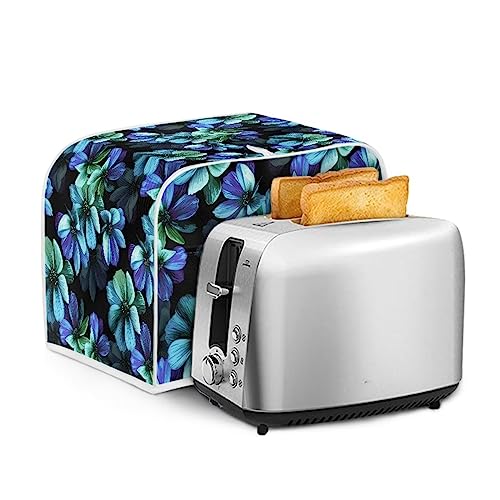 GIFTPUZZ Coffee Theme Two Slice Toaster Cover Small Appliance Dust-proof Cover with Side Pockets Bread Maker Cover Kitchen Microwave Oven Cover (Brown) S