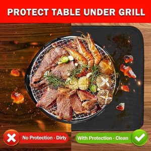 TOHONFOO 24" x 31" Grill Mat Fireproof for Outdoor Grill Protecting Prep Barbecue Table - Heat Resistant BBQ Tabletop Grilling Griddle Pad, Easy to Clean & Storage - Waterproof & Foldable, 0.6mm