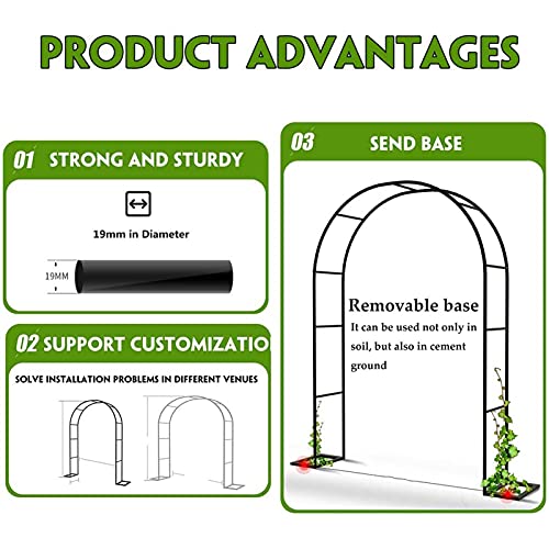 Garden Arch Made of Metal,Rose Arch for Climbing Plants Clematis,Climbing Support Trellis,Pergola,Weather-Resistant Climbing Arch,Wedding Arch,Archway,Trellis,Garden Arbor,Roses,Vine Support Trellis