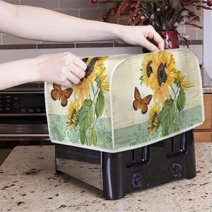 DISNIMO Sunflower 2 Slice Toaster Appliance Cover Bread Maker Cover,Kitchen Small Appliance Covers,Universal Size Microwave Toaster Oven Cover,Dustproof Cover for Most Standard 2 Slice Toasters