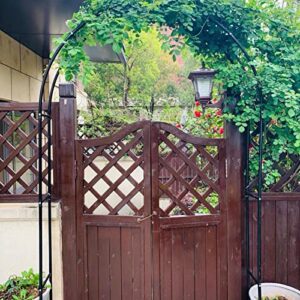 Garden Arch Simple Climbing Plants Rose Arch,Weatherproof Galvanized Pergola Arbor Trellis,for Outdoor Terrace/Garden Decoration Rose Trellis (Color : Black, Size : 260x230x25cm)