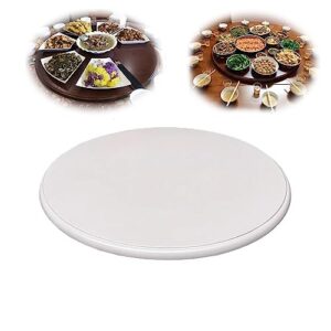 generic wooden counter top turntable large lazy susan 30in 40in round rotating serving tray for dining table，360 degree swivel，sturdy, smooth action, rustic (color : beige white, size : 100 cm (40 i