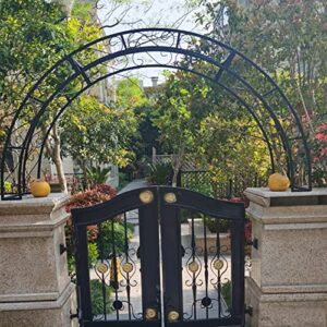 Semi-Circular Garden Arch,Iron Art Rose Arch,Climbing Plants Arch Arbor Wall Trellis,for Decoration Outdoor Gardens Entrance/Villa Door Arches,Black (Size : 180x90cm/70.8x35.4in)