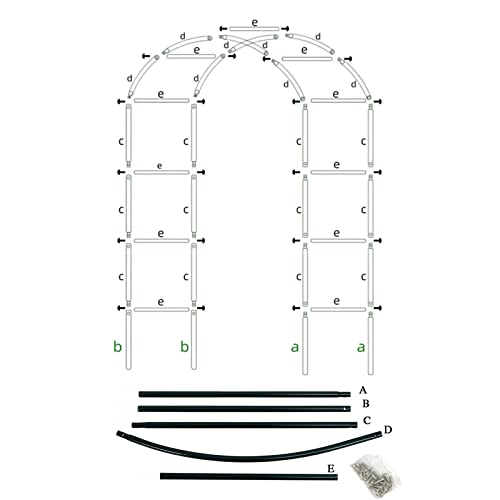 Garden Arch Simple Climbing Plants Rose Arch,Weatherproof Galvanized Pergola Arbor Trellis,for Outdoor Terrace/Garden Decoration Rose Trellis (Color :, Size : 260x230x40cm)