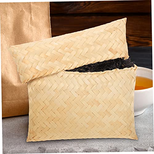 Hemoton Bamboo Food Basket 3pcs Bamboo Pillow Gift Box Home Storage Baskets Hand Decor Thai Sticky Rice Bread Serving Basket Woven Serving Basket Woven Storage Basket Sundries Container