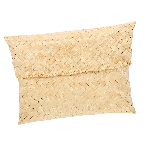 Hemoton Bamboo Food Basket 3pcs Bamboo Pillow Gift Box Home Storage Baskets Hand Decor Thai Sticky Rice Bread Serving Basket Woven Serving Basket Woven Storage Basket Sundries Container