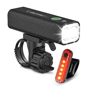 usb rechargeable bike lights set night riding front and back bicycle light flashlight bike headlight powerful 5 light mode waterproof easy to install for men women kids road mountain mtb cycling
