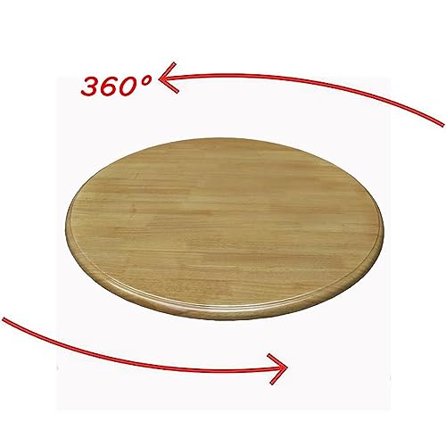 Generic 30in 40in Lazy Susan Turntable Wood Dining Table Serving Tray For Kitchen Eazy To Share Food, Oversized Tabletop Swivel Plate, 360°, Easy To Clean, Silent (Color : Rustic, Size : 80 cm (30 i