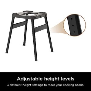 Ninja XSKUNSTAND Outdoor Stand, Woodfire Products, Adjustable Height, Utensil-Holder, Side Table-Compatible, Weather-Resistant, Black, 26" x 34" x 34