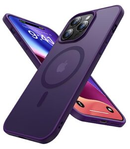 kocanasi 𝗡𝗘𝗪 magnetic for iphone 14 pro max case [compatible with magsafe] [10ft military grade drop tested] slim translucent matte case for iphone 14 pro max phone case, deep purple (6.7")