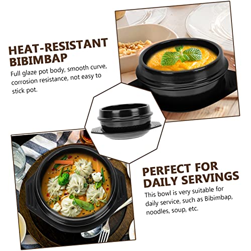 Operitacx 1 Set Stone Pot for Bibimbap Stainless Steel Stock Pot Soup Bowl with Lid Nonstick Cookware Hot Pot Casserole Korean Pot Korean Dolsot Bowls Ceramic Cookware Ceramic Kitchenware