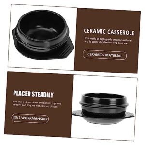 Operitacx 1 Set Stone Pot for Bibimbap Stainless Steel Stock Pot Soup Bowl with Lid Nonstick Cookware Hot Pot Casserole Korean Pot Korean Dolsot Bowls Ceramic Cookware Ceramic Kitchenware