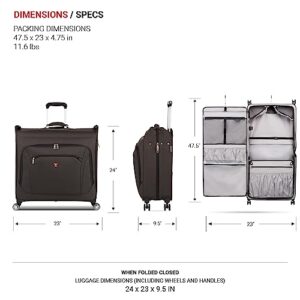 SwissGear 7895 Premium Rolling Garment Bag, Heather Grey, Carry-On Spinner Edition