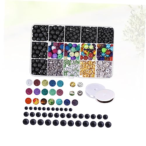 KONTONTY 1 Set 600pcs Natural Beads Gemstones Loose Beads Round Loose Gemstone Beads for Bracelets Small Colored Beads Kids diffusers for Essential Oils Charm Gemstone Beads Child
