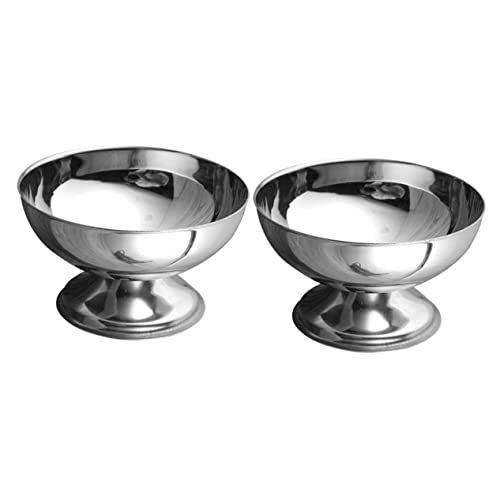 Alipis 2 Pcs Stainless Steel Dessert Cup Small Storage Shelf Glass Trifle Bowl Fruit Snack Molds Stainless Steel Ice Cream Cups Dessert Dish Sundae Bowls Dessert Bowl Salad Cup Candy Cup