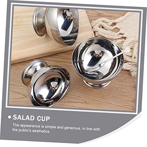 Alipis 2 Pcs Stainless Steel Dessert Cup Small Storage Shelf Glass Trifle Bowl Fruit Snack Molds Stainless Steel Ice Cream Cups Dessert Dish Sundae Bowls Dessert Bowl Salad Cup Candy Cup