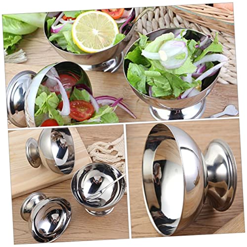 Alipis 2 Pcs Stainless Steel Dessert Cup Small Storage Shelf Glass Trifle Bowl Fruit Snack Molds Stainless Steel Ice Cream Cups Dessert Dish Sundae Bowls Dessert Bowl Salad Cup Candy Cup