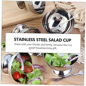 Alipis 2 Pcs Stainless Steel Dessert Cup Small Storage Shelf Glass Trifle Bowl Fruit Snack Molds Stainless Steel Ice Cream Cups Dessert Dish Sundae Bowls Dessert Bowl Salad Cup Candy Cup